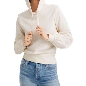 Madewell cropped cream hoodie, XS